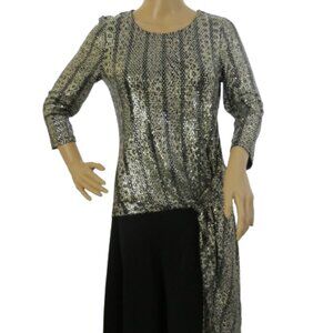 Frank Lyman Design High-Low 3/4 Sleeve Sparkling Top
